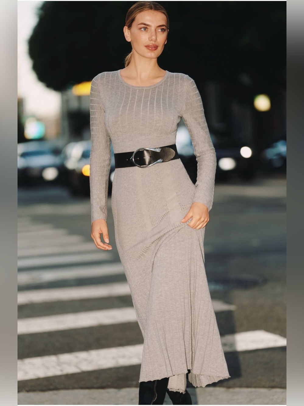 Anthropologie Mare Mare Long-Sleeve Slim Sweater Maxi Dress